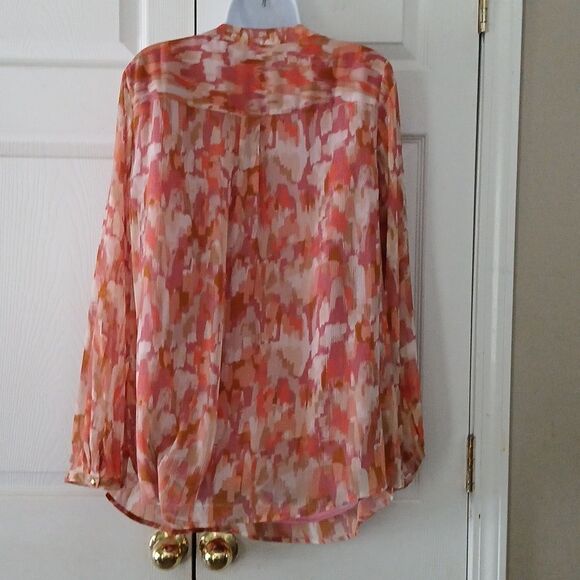 Liz Claiborne multicolor abstract print v neck tunic Sz 20W EUC - Picture 4 of 5